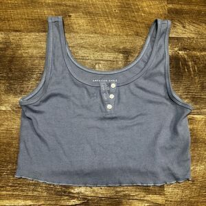 American Eagle Blue Tank Top Crop Top Size Small
